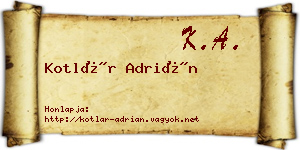 Kotlár Adrián névjegykártya