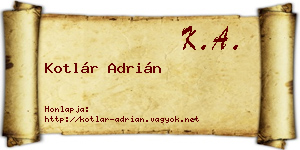 Kotlár Adrián névjegykártya