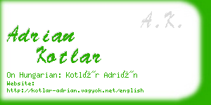 adrian kotlar business card